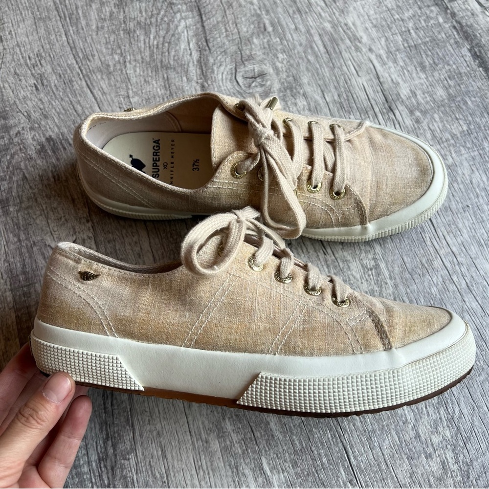 Superga x Jennifer Meyer Beige Canvas Platform Sneakers EU 37.5